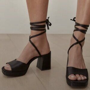 Reformation Magda Ankle Tie Platform Heel